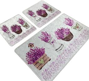 Vannasistabas paklājiņu komplekts Foutastic Giardino Di Lavanda 359CHL3264, daudzkrāsaina, 100 cm x 60 cm