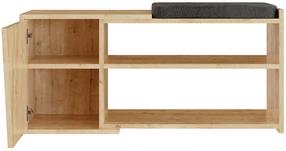 Suoliukas su batų lentyna Kalune Design Fiona, ruda sp., 47 cm x 104 cm x 37 cm
