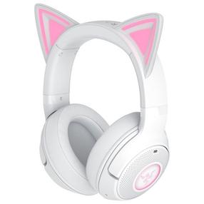 Bezvadu spēļu austiņas bērniem Razer Kraken V2 Kitty BT, balta krās.