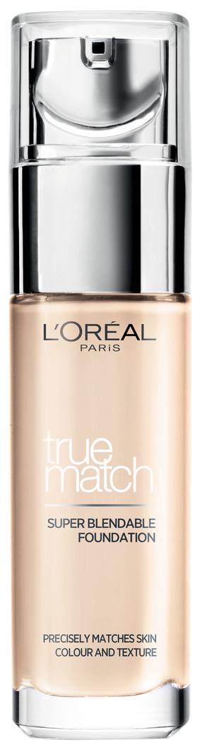 Šķidrā grima bāze L’Oréal Paris True Match, bēša krās., 1.n ivory, 30 ml