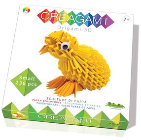 Papīra figūru izgatavošanas komplekts, cālis Creagami Origami S, dzeltena krās.