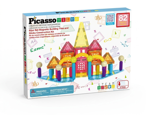 Magnētiskais konstruktors Picasso Tiles Sticks PTE22, 82 gab., daudzkrāsaina