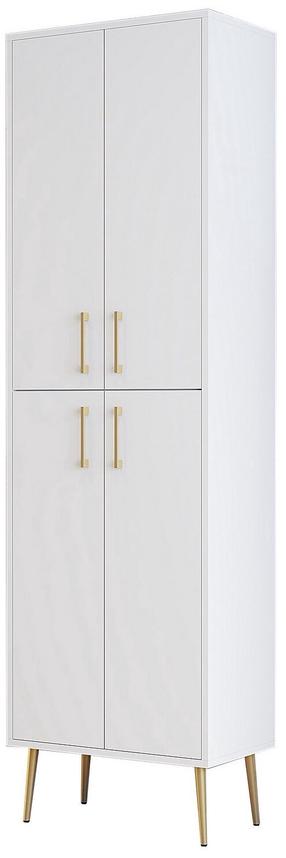 Laisvai pastatoma vonios spinta Kalune Design Berlin A, aukso sp./balta sp., 35 cm x 60 cm x 202 cm
