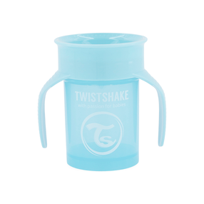 Vaikiškas puodelis Twistshake 360 78929, 230 ml, 6+ mėn., 8.5 cm, polipropilenas (pp)/termoplastinė guma (tpe), mėlyna sp.