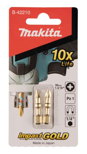 Skrūvgriežu uzgaļu komplekts Makita B-42210, PZ1, 30 mm, 1/4"