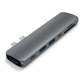 Dokstacija Satechi Slim Type-C PRO hub 4K, pelēka krās.