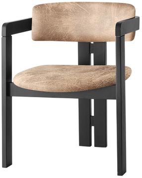 Valgomojo kėdė Kalune Design CO-024 974NMB1749, matinė, juoda sp./smėlio sp., 49 cm x 58 cm x 76 cm