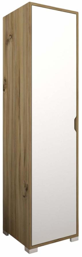 Skapis Kalune Design 1600-014, balts krās./valriekstu krās., 45 cm x 40 cm x 183 cm