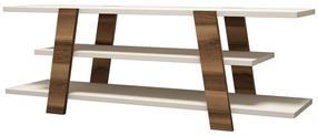TV staliukas Kalune Design Flower, kreminė sp./riešuto sp., 120 cm x 33.6 cm x 42 cm