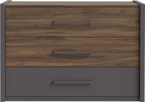 Kumode Forte DLCK215-M777, brūna krās./grafīta krās., 83.5 cm x 52.7 cm x 119.4 cm