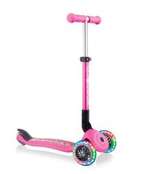 Bērnu skūteris Globber Junior Foldable Fantasy Lights, rozā krās.