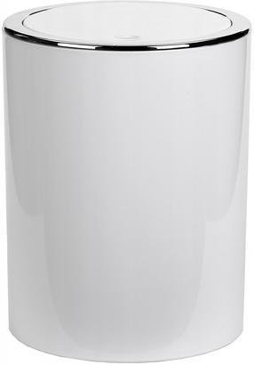 Šiukšliadėžė Sepio Nico, balta sp./chromo sp., 5 l, 24 cm x 19 cm