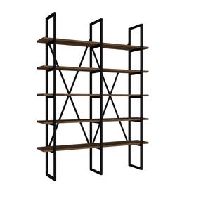 Grīdas plaukts Kalune Design Burgaz, brūna krās./melna krās., 160 cm x 126 cm x 26 cm