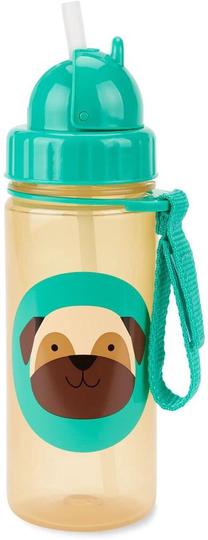 Vaikiška gertuvė Skip Hop Zoo Pug, 384.5 ml, 1 m., 6 cm, plastikas, šviesiai ruda sp./žalia sp.