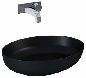 Vonios praustuvas Elita Rika 145001, keramika, 52 cm x 39.5 cm x 13 cm, matinė juoda sp.