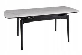 Valgomojo stalas išskleidžiamas Sento, baltas/juodas, 120 - 180 cm x 80 cm x 75 cm