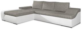 Угловой диван Ontario Berlin 01, Soft 17, белый цв./серый цв., левый, 200 x 296 см x 88 см