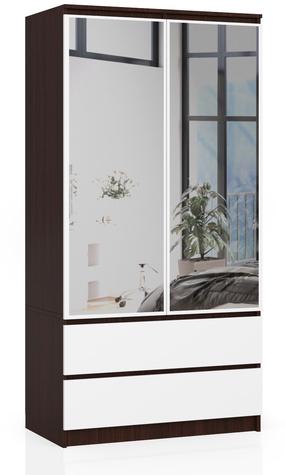 Spinta Akord S90, balta sp./tamsiai ruda sp., 51 cm x 90 cm x 180 cm, su veidrodžiu