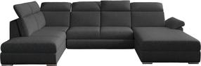 Kampinė sofa Evanell Inari 96, tamsiai pilka sp., dešininė, 216 x 330 cm x 102 cm