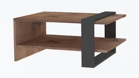 Kavos staliukas Kalune Design Ova, antracito sp./ruda sp., 80 cm x 55 cm x 35 cm