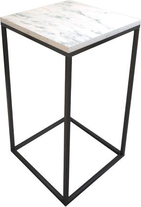 Kavos staliukas Kalune Design Pure, balta sp./pilka sp., 35 cm x 35 cm x 62 cm