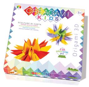 Papīra figūru izgatavošanas komplekts Creagami Origami Kids, sarkana krās./dzeltena krās./zaļa krās.