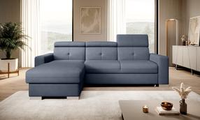 Kampinė sofa Fresia Poco 40, tamsiai mėlyna sp., kairinė, 176 x 247 cm x 104 cm