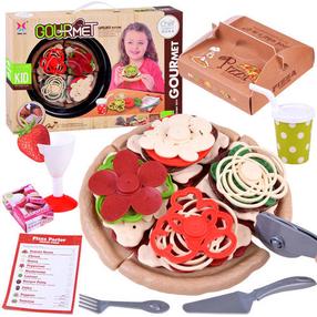 Rotaļlietu ēdienu komplekts, picas komplekts Gourmet, daudzkrāsaina