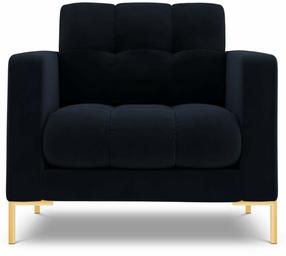 Atpūtas krēsls Cosmopolitan Design Velvet Bali, zelta krās./tumši zils krās., 96 cm x 87 cm x 75 cm