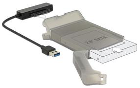 Adapteris Delock USB 3.0 / SATA USB 3.0 A male, SATA 22 pin, 0.15 m, melna krās.