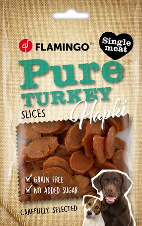 Skanėstas šunims Flamingo Hapki Pure Slices, kalakutiena, 0.085 kg