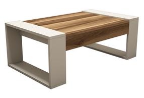 Kavos staliukas Kalune Design Venus, kreminė sp./riešuto sp., 102 cm x 60 cm x 37.6 cm