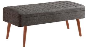 Prieškambario suoliukas Kalune Design Vina 1053-2, antracito sp./riešuto sp., 40 cm x 110 cm x 50 cm