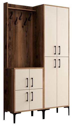 Esiku mööblikomplekt Kalune Design Berlin BA, sise, kreemjasvalge/pähklipuu v.