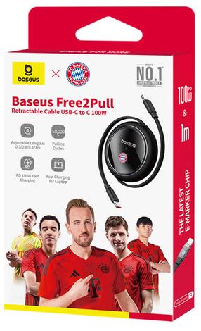 Vads Baseus Free2Pull P10364500113-Z2, 2 x USB Type C, melna krās., 100 W