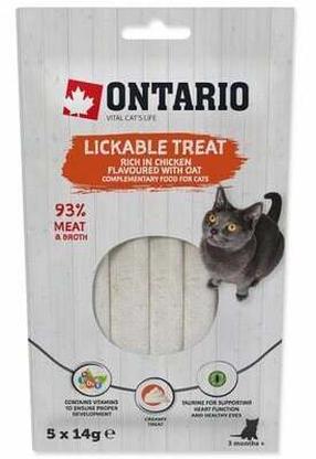 Лакомство для кошек Ontario Lickable Treats Chicken With Oat, курица, 0.014 кг, 5 шт.