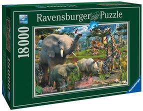 Dėlionė Ravensburger At The Waterhole, 276 cm x 192 cm, 1800 vnt., įvairių spalvų
