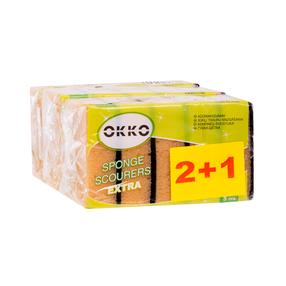 Tīrīšanas sūklis Okko 2 +1, dzeltena krās., 15 gab.