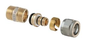 Съемная резьбовая насадка TDM Brass 1430, 16mm x 1/2", латунь/никель