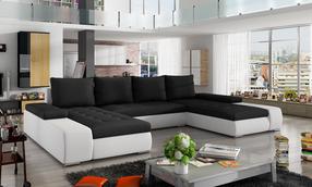 Kampinė sofa Marino Sawana 14, Soft 17, juoda sp., 200 x 363 cm x 88 cm
