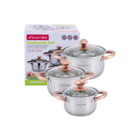 Puodų rinkinys Kamille 4936, Ø14 cm, 1 l, pilka sp.