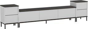 TV staliukas Kalune Design Imaj, aukso sp./balta sp./juoda sp., 260 cm x 35 cm x 60 cm