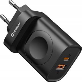 Kelioninis įkroviklis Swissten, USB Type C/USB Type A, juoda sp., 22.5 W
