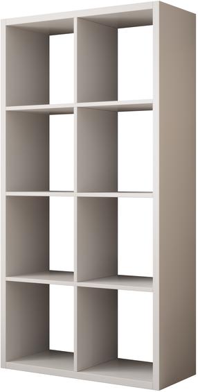 Knygų lentyna ADRK Cleo V, balta sp., 150 cm x 33 cm x 77 cm