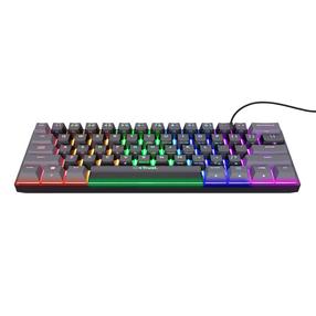 Vadu spēļu tastatūra Trust GXT 867 ACIRA, Angļu (US), melna krās./pelēka krās.