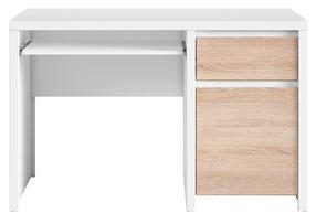 Rašomasis stalas su spintele Kaspian BIU1D1S/120, ąžuolo/balta