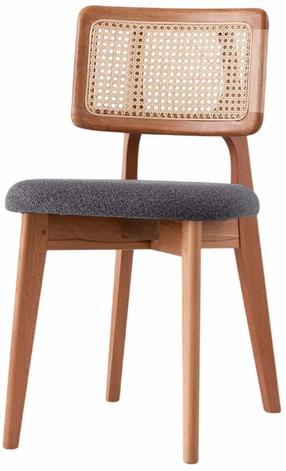 Valgomojo kėdė Kalune Design Punto 4452 974NMB1845, matinė, ąžuolo sp./tamsiai pilka sp., 46.5 cm x 43 cm x 80 cm