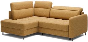 Kampinė sofa - lova Barea, geltona sp., kairinė, 208 x 160 cm x 100 cm