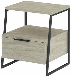 Ночной столик Kalune Design Pal, черный цв./travertine цв., 50 см x 45 см x 40 см