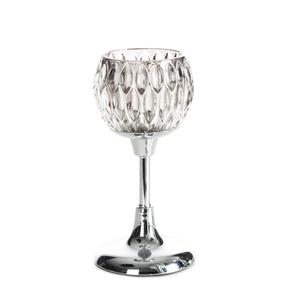 Žvakidė Zaria, stiklas/metalas, Ø 11 cm, 22 cm, sidabro sp.